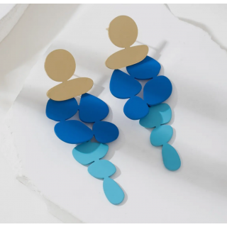 Boucles d'oreille colorées dégradées dorées pendantes