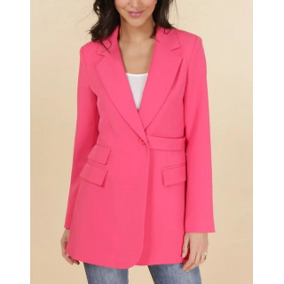 Veste blaser fuchsia mi-longue habillée