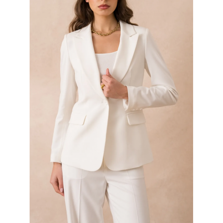 Veste costume intemporelle blanche 1 bouton
