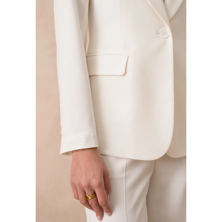Veste costume intemporelle blanche 1 bouton