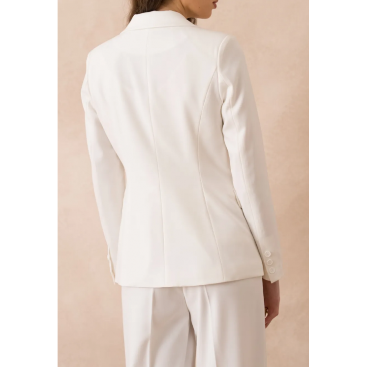 Veste costume intemporelle blanche 1 bouton